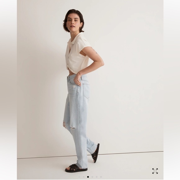 Madewell The Slouchy Boyjean Light Wash Jeans Distressed Size 29” Waist - Picture 14 of 14